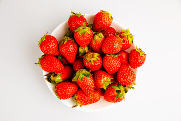 Strawberry in isolate background in macro shot.