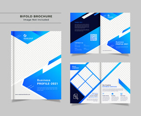 Modern Abstract Bifold Brochure Template Design