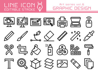 ラインアイコン　アートシリーズvol.6　グラフィックデザイン