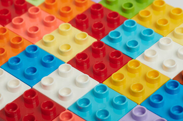 Colorful square toy plastic bricks