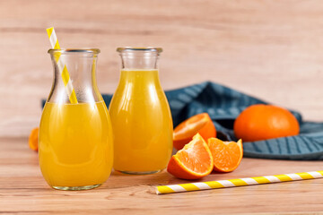 Homemade lemonade made from citrus fruits in jars