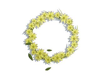 yellow spring fresh flowers wreath
