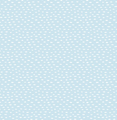 Water ripples simple abstract texture seamless pattern, white on blue background. Hand drawn vector illustration. Scandinavian style design. Concept for kids textile, fashion print, wallpaper, package