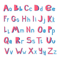 Vector Paper cutout alphabet in scruffy childish applique style