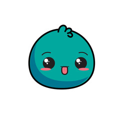 cute green monster cartoon