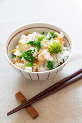 菜の花と桜エビの混ぜご飯