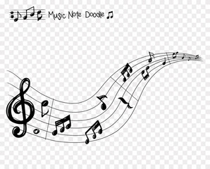 Vector set of  music note doodle, vector illustration