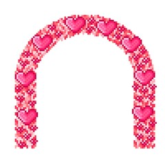 Wedding arch pixel art. Vector illustration. Valentine's Day.	
