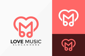 Love Music Logo Design. Modern Idea logos designs Vector illustration template