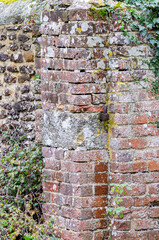 Old weathered brick piller