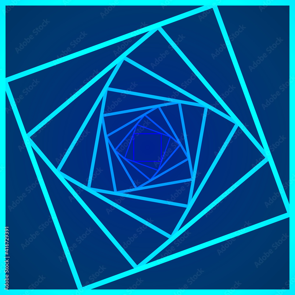 Poster swirling polygon symbol. optical illusion. vector illustration. abstract 3d tunnel.