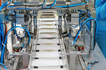 Medical mask production line in the factory, North China