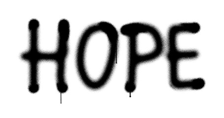 Hope spray painted inscription isolated