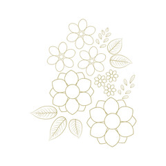 Golden flowers, vector