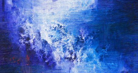 beautiful abstract figure that stands out in white and blue tones on an intense blue background