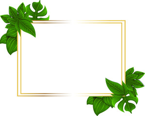 tropical leaf gold frame
