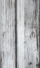 Fototapeta na wymiar Old white painted exfoliate shabby bright light wooden texture. Peeling white paint wood boards. 