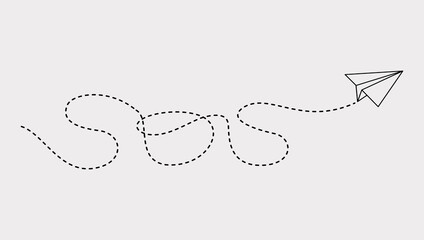 Hand drawn of Paper airplanes, vector illustration