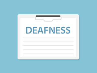 deafness written in hospital patient card - vector illustration