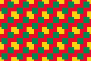 Simple geometric pattern in the colors of the national flag of Benin
