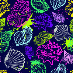 bright abstract pattern with a shell silhouette, for textiles, clothing, wrapping paper and more
