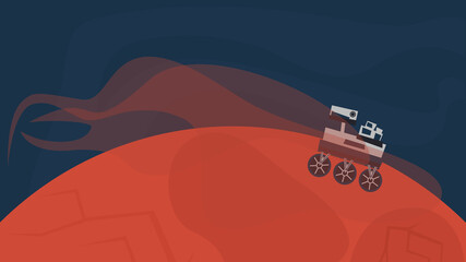 rover on mars explores mars. flat concept 2d vector © mari2d