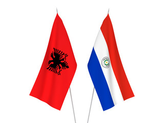 Obraz premium Republic of Albania and Paraguay flags