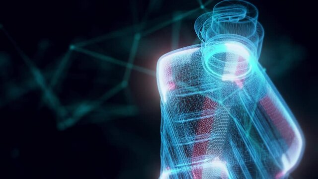 Lighter Fluid hologram Close up 4k. High quality 4k footage