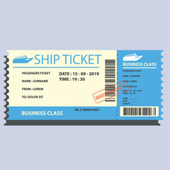 Obraz premium ship cruise ticket for traveling by ship. vector illustration