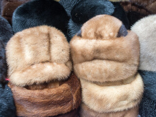 assorted fur hats
