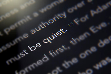 Text written 'be quiet'
