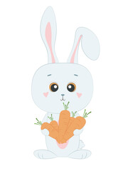 Cute animal rabbit on white background. Vecor illustration EPS10