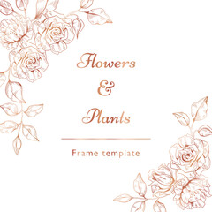 Flowers and plants frame template