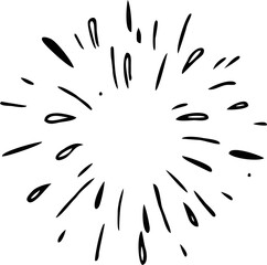sunburst doodle, vintage radial burst, abstract line starburst vector collection