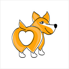 Obraz premium Doodle korgi dog isolated on white. Cartoon vector stock illustration. EPS 10