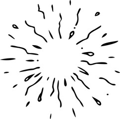 sunburst doodle, vintage radial burst, abstract line starburst vector collection