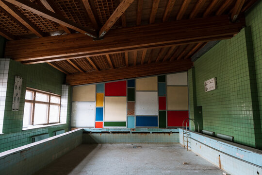 Abandoned swimming pool in the Ghost Town of Pyramiden, Svalbard