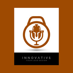 podcast Warrior logo design . Modern vector logo design template design.