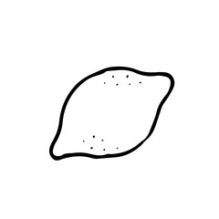 Lemon. Fruit. Citrus. Vitamins. Vector hand-drawn doodle illustration. Black and white outline. Coloring for children.