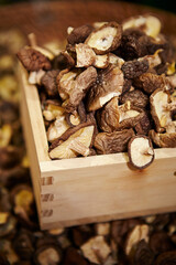 Various grain herbal medicinal herbs in the traditional market