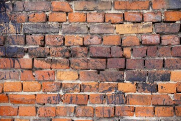  red brick walld brick wall - natural background texture. old brick wall recovered 
