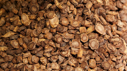 Various grain herbal medicinal herbs in the traditional market