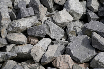 Granite is rich in quartz, mica and feldspar photographed in daylight in Bavaria