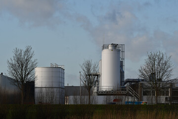 industrial factory grey colored silo storage building