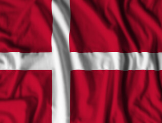 Obraz premium Denmark flag realistic waving