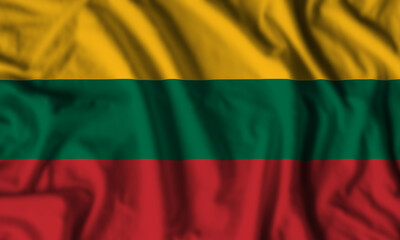 Lithuania flag realistic waving