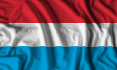 Luxembourg flag realistic waving