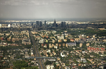 Fototapeta na wymiar Aerophotography of Warsaw. Poland