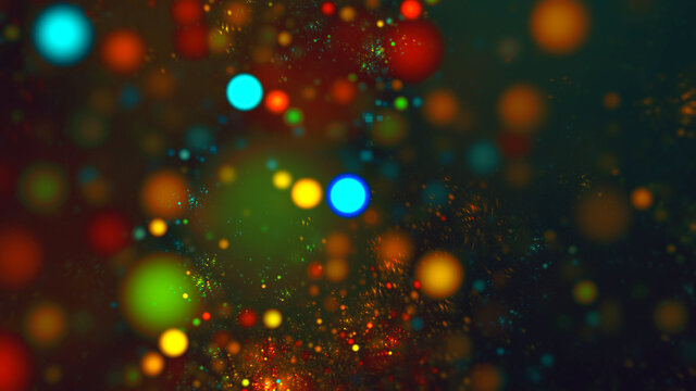 Multi colored fractal abstract bokeh background