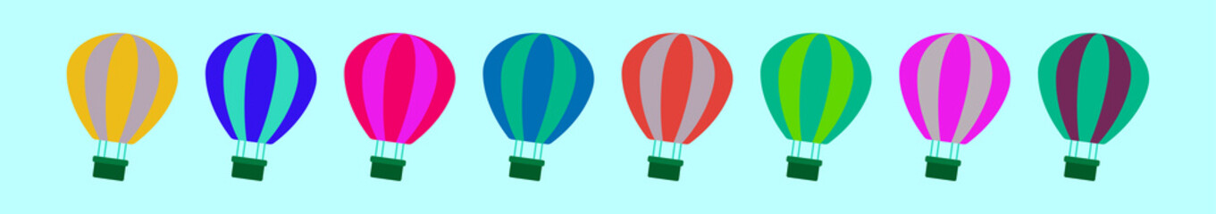Obraz premium set of hot air balloon cartoon icon design template with various models. vector illustration isolated on blue background